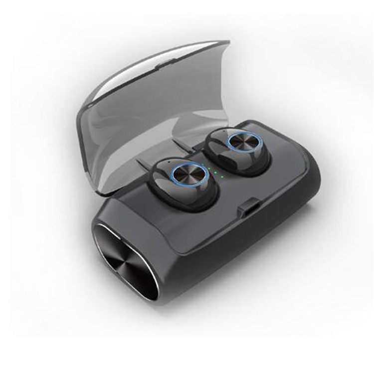 

TWS Bluetooth 5.0 Stereo In-ear Earphones Sports Binaural Wireless Headsets with Charger Box - Black, iPhone XS Max