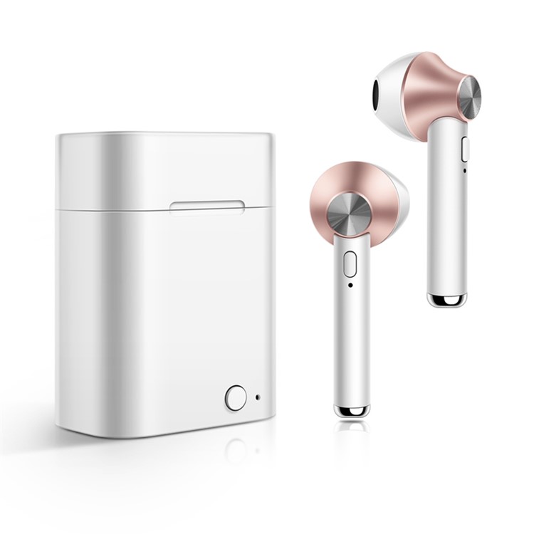 

D012 Bluetooth 4.2 Wireless Stereo Headset Earphones with Charging Box - Rose Gold