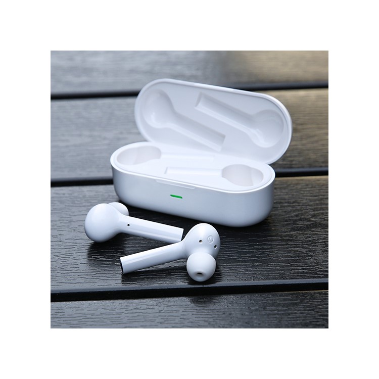 USAMS US-LA001 Dual In-ear Wireless Bluetooth 5.0 Earphone with Charging Box - White-10