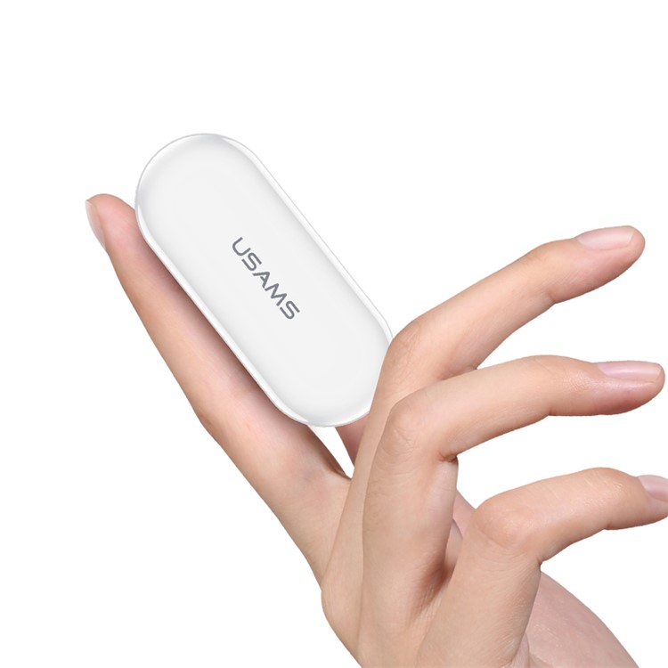 USAMS US-LA001 Dual In-ear Wireless Bluetooth 5.0 Earphone with Charging Box - White-8