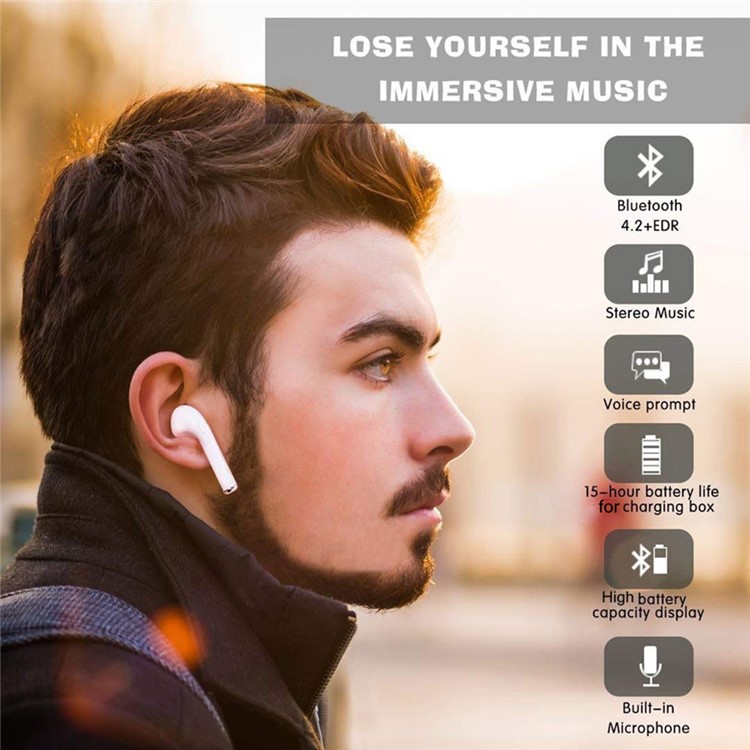 TWS Bluetooth 4.2 Stereo Earphones Wireless Headsets with Charging Box-12