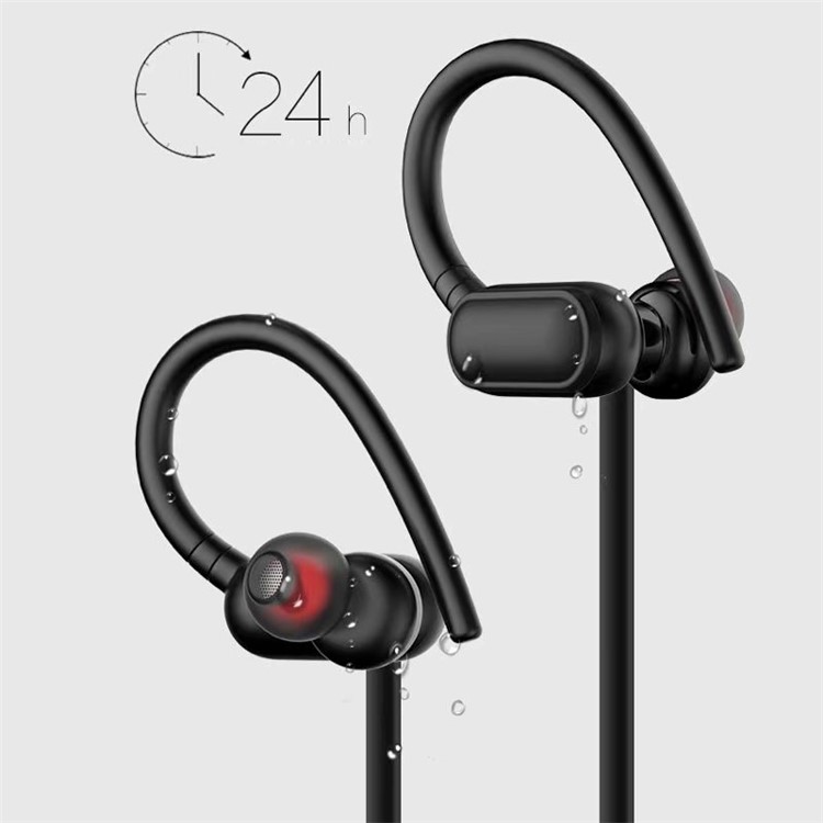 Bluetooth Earhook Support TF Card 6D Sound Sport Wireless Headphone - Black-6