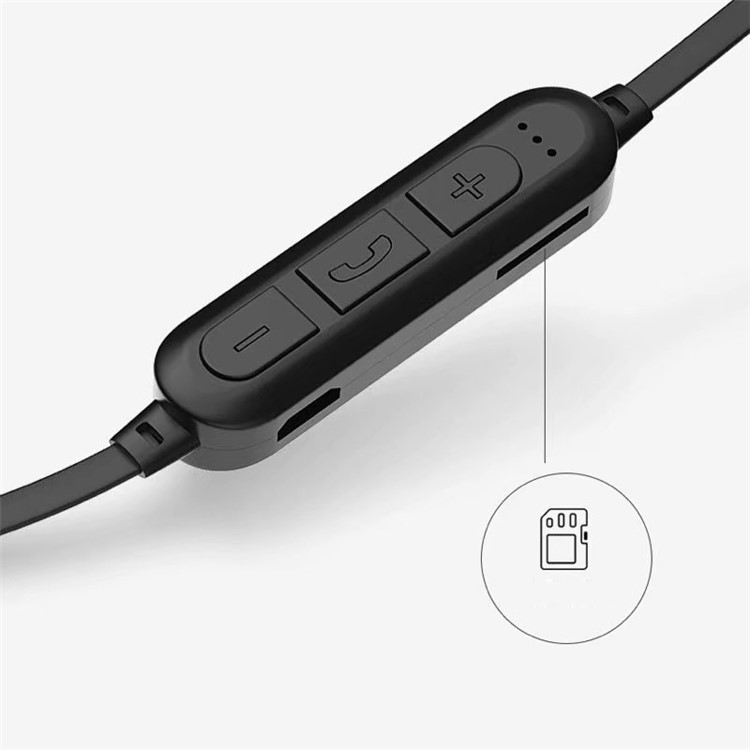 Bluetooth Earhook Support TF Card 6D Sound Sport Wireless Headphone - Black-8