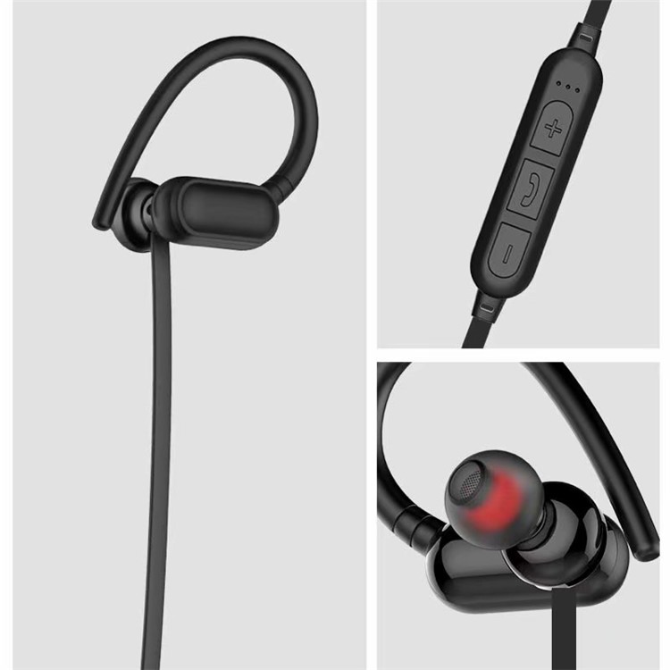 Bluetooth Earhook Support TF Card 6D Sound Sport Wireless Headphone - Black-9