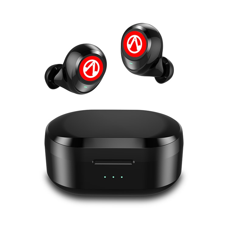 

TWS True Wireless Стерео Наушники Bluetooth 5.0 С Зарядным Устройством - Черный / Красный, iPhone XS Max