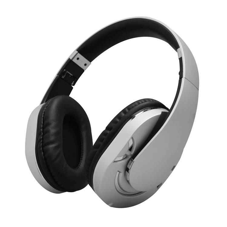 BH-878 Folding Over-ear Bluetooth Stereo Headphone with Microphone - Grey-1