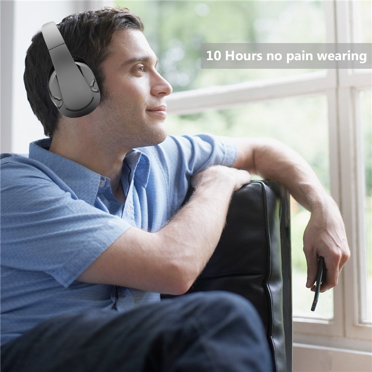 BH-878 Folding Over-ear Bluetooth Stereo Headphone with Microphone - Grey-4