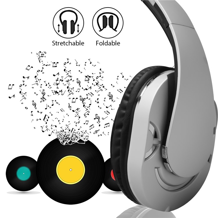 BH-878 Folding Over-ear Bluetooth Stereo Headphone with Microphone -  Grey-6