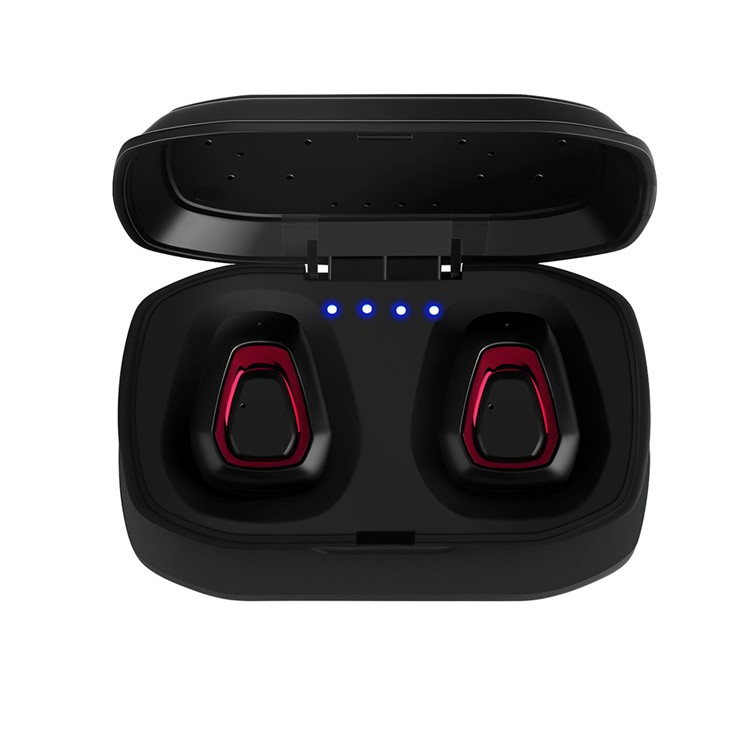 

TWS Wireless Bluetooth 4.2 Earphone Headset with Portable Charging Case - Red, iPhone Xs