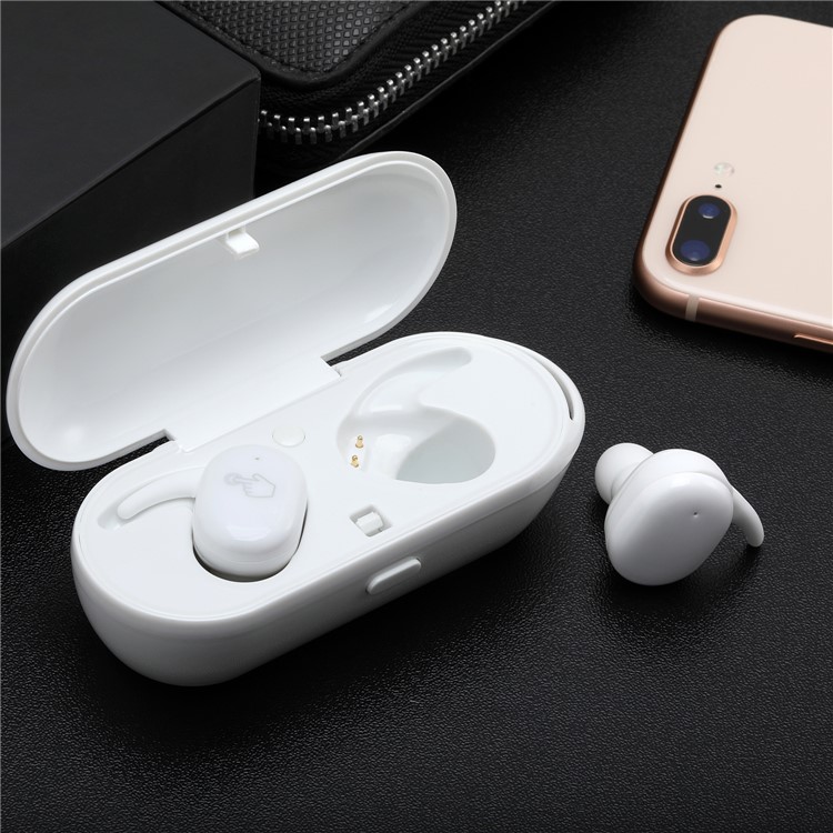TWS Fone De Ouvido Bluetooth 4.2 Sem Fio Com Estojo De Carregamento Portátil - Branco-11