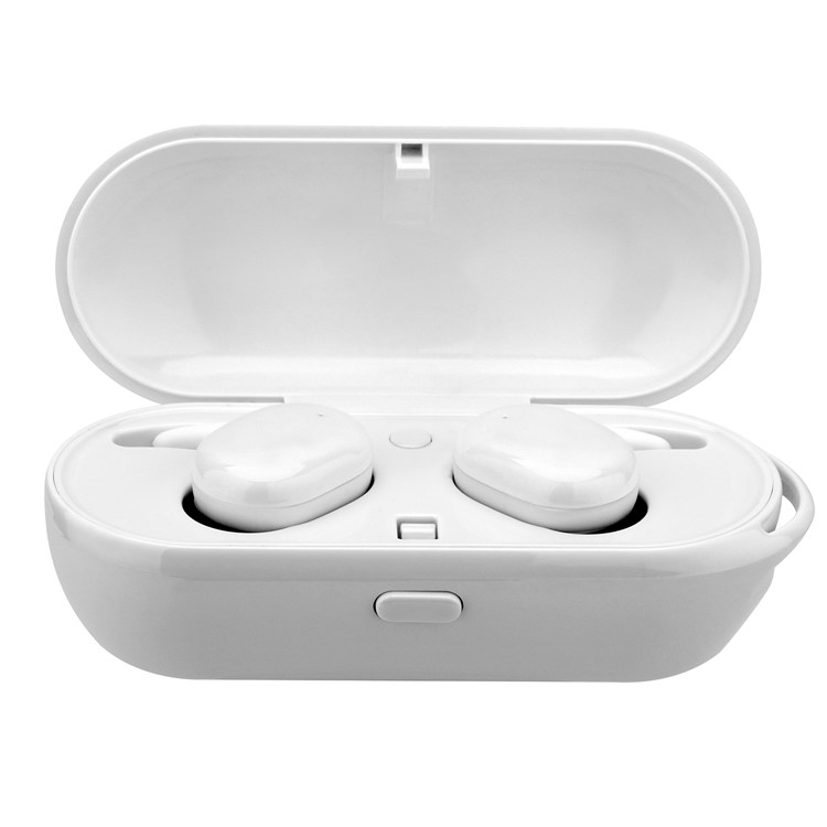 TWS Fone De Ouvido Bluetooth 4.2 Sem Fio Com Estojo De Carregamento Portátil - Branco-4