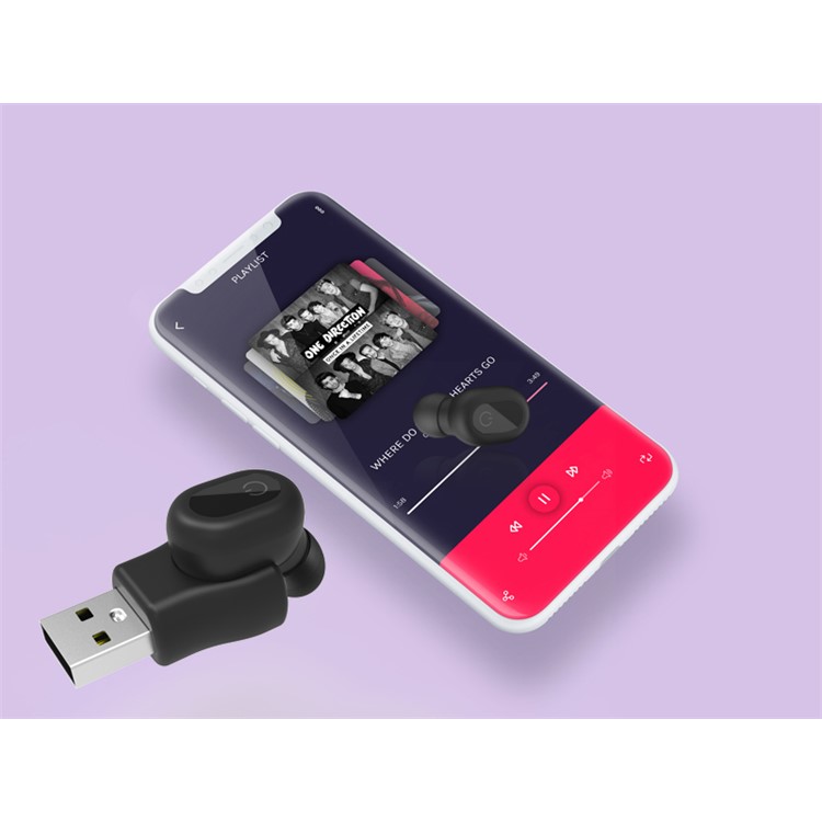 NB3 Portátil Bluetooth V5.0 Handsfree Único Earbud Com Microfone Para Apple, Samsung, Huawei Etc. - Preto-2