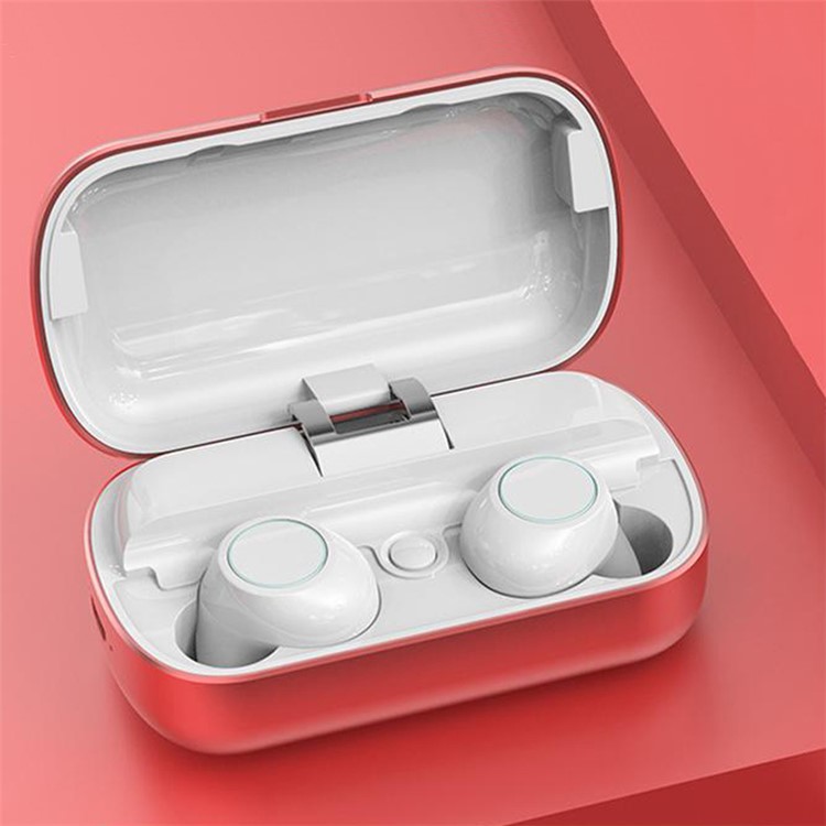 

T7 TWS Bluetooth 5.0 Sports Headset Earphone with Charging Box - Red, iPhone Xs