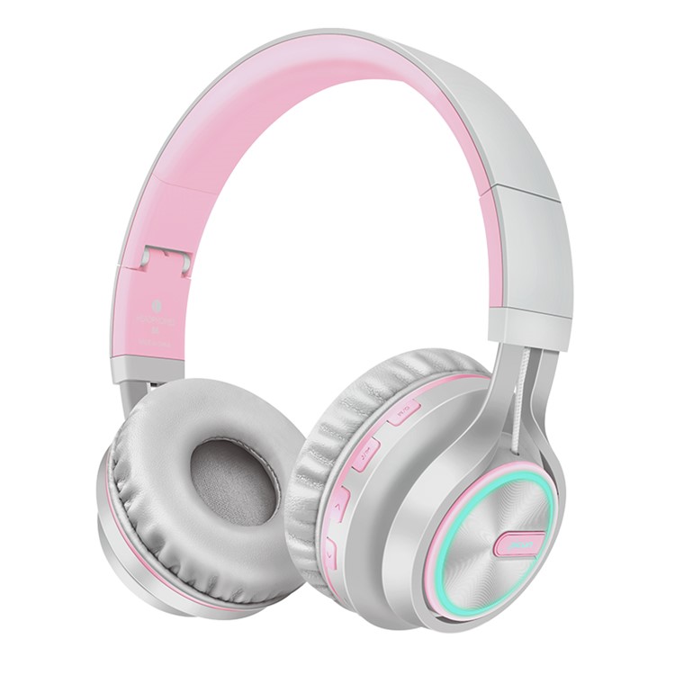 PICUN Bluetooth Foldable Bass Clear Music Melody Luminous Headphone - Silver