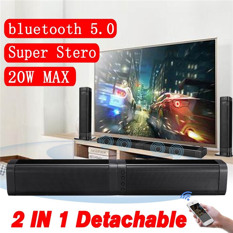 BKS-33 Family Wireless Bluetooth 2-in-1 Detachable 3D Stereo Effect Soundbar Speaker - EU Plug-6