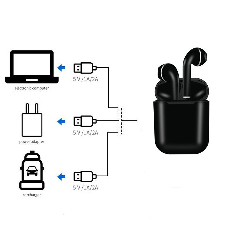 i17 TWS Wireless Earphone Bluetooth 5.0 Touch Control Automatic Pop Up Sport Headset 3D Stereo with Charging Case - Black-4