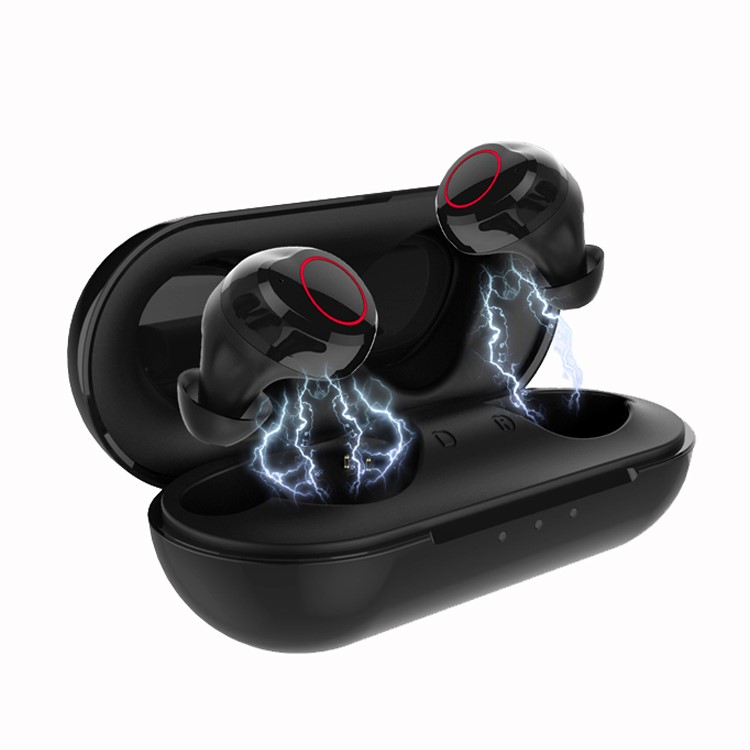 BTH188 TWS Bluetooth Earbuds Portable True Wireless HiFi Wireless Earphones with Charging Box - Black-1