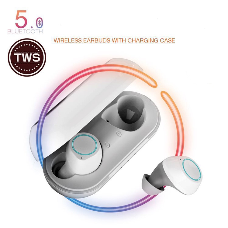 BTH188 TWS Bluetooth Earbuds Portable True Wireless HiFi Wireless Earphones with Charging Box - White-3
