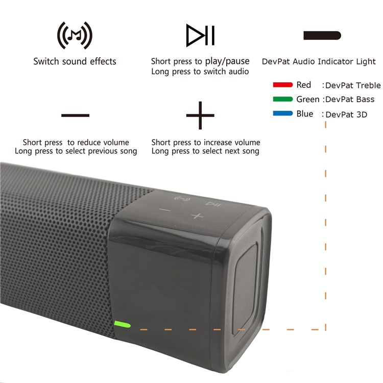 SL-1000S Wireless Speaker BT Soundbox Subwoofer Soundbar Speakers Column Amplifier Sound Box Portable Loundspeakers - Black-9