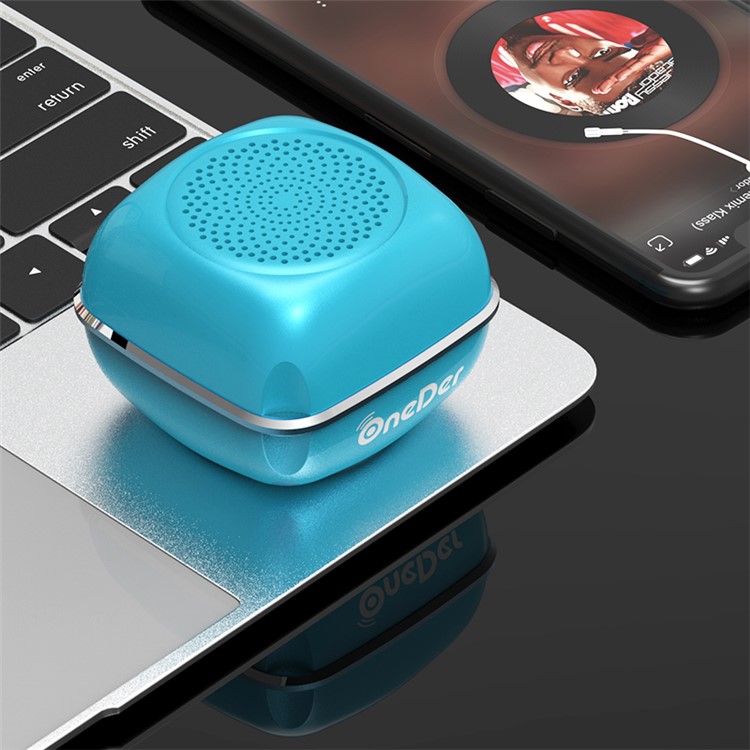 V16 Wireless Bluetooth Hands-free Speaker Support TWS TF Card FM Radio - Blue-1