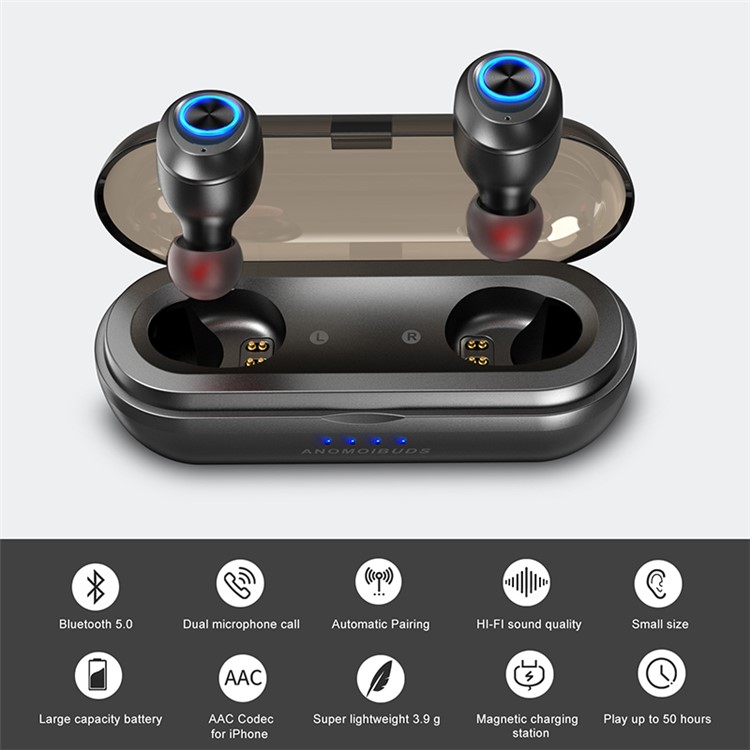 ANOMOIBUDS IP010-X Cápsula Pro 50 Horas Playtime TWS Hifi Esporte Baixo Estéreo Bluetooth Fones De Ouvido-6