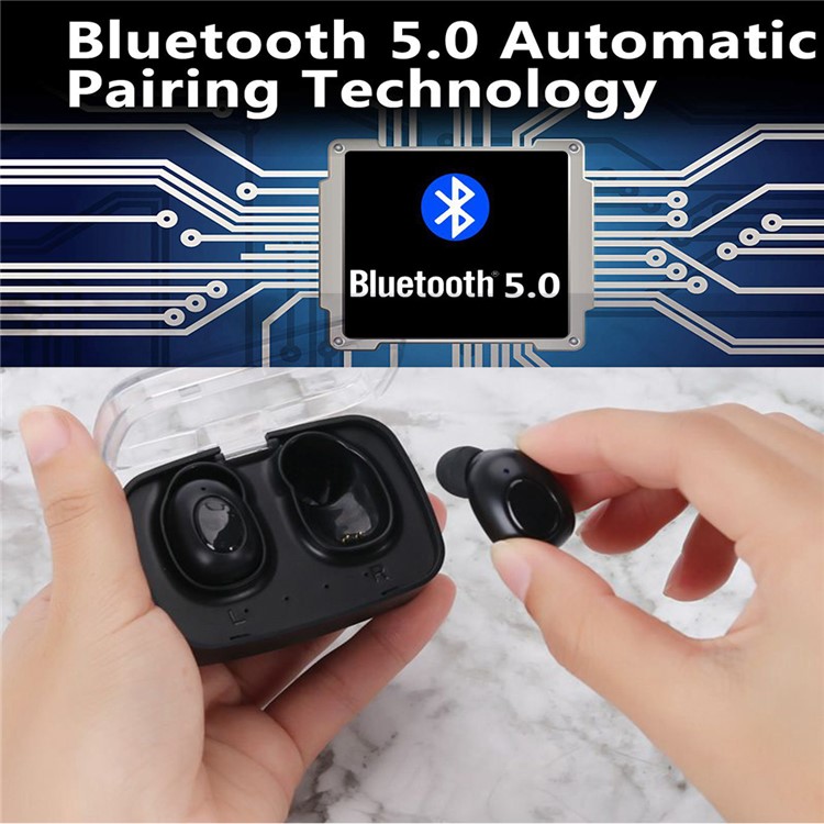 H10 TWS Bluetooth 5.0 Transparent Cover Large Capacity Headset with Charging Box - Black-7