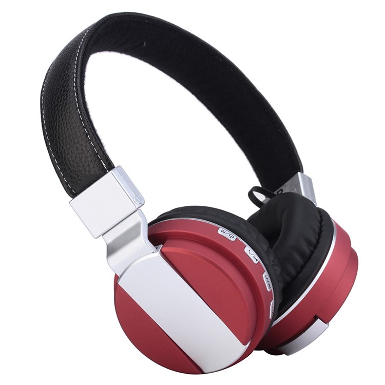 Adjustable Headband Bluetooth 4.2 TF Card Playback Wireless Over-ear Sports Headsets - Red-1