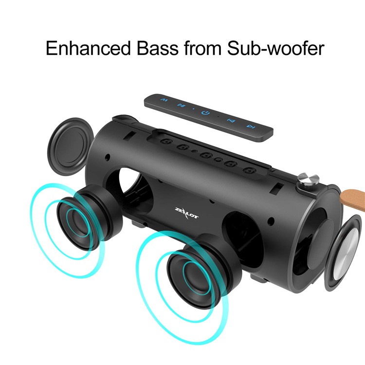 Altavoz Inalámbrico Caja De Sonido Súper Bajo Profundo HD Altavoz Subwoofer 10W Música ZEALOT S30 Bluetooth - Azul-3