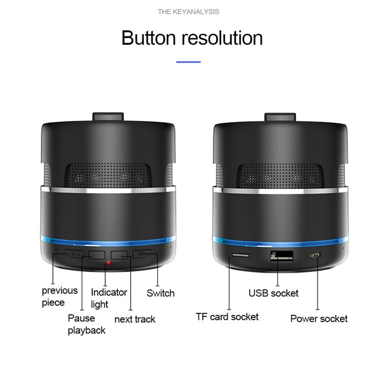 W8 Bluetooth 5.0 Speaker Portable Wireless Charger 10W Powerful Party Speaker - Black-12