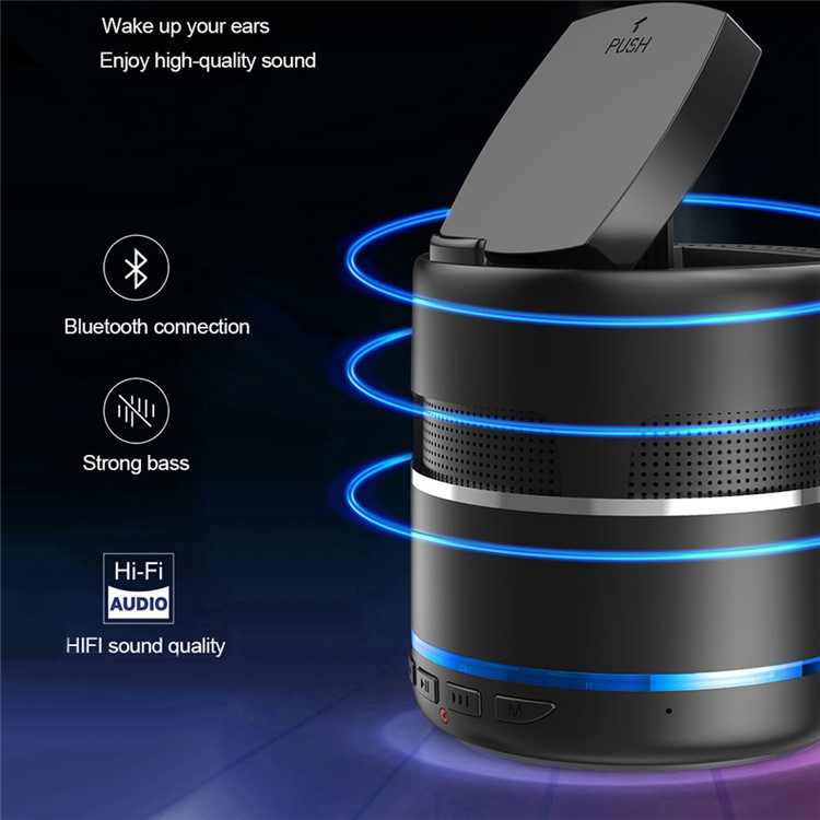 W8 Bluetooth 5.0 Speaker Portable Wireless Charger 10W Powerful Party Speaker - Black-5