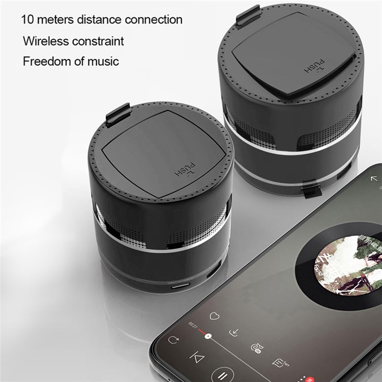 W8 Bluetooth 5.0 Speaker Portable Wireless Charger 10W Powerful Party Speaker - Black-8