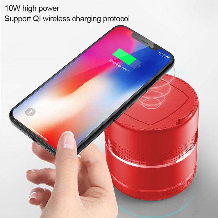Alto-falante 10W Poderoso Partido Carregador Portátil Sem Fio 5.0 Alto-falante Bluetooth W8 - Vermelho-4