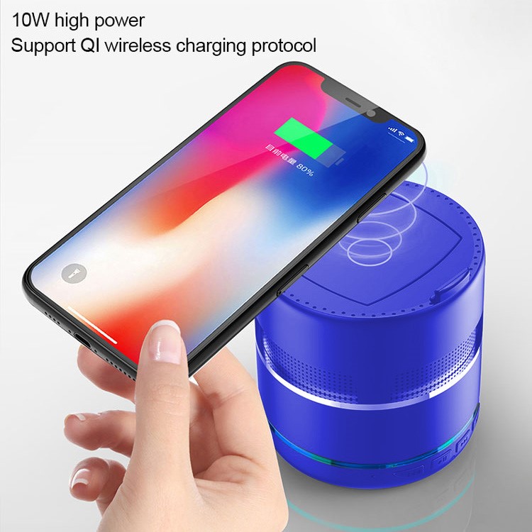 Alto-falante 10W Poderoso Partido Carregador Portátil Sem Fio 5.0 Alto-falante Bluetooth W8 - Azul-9