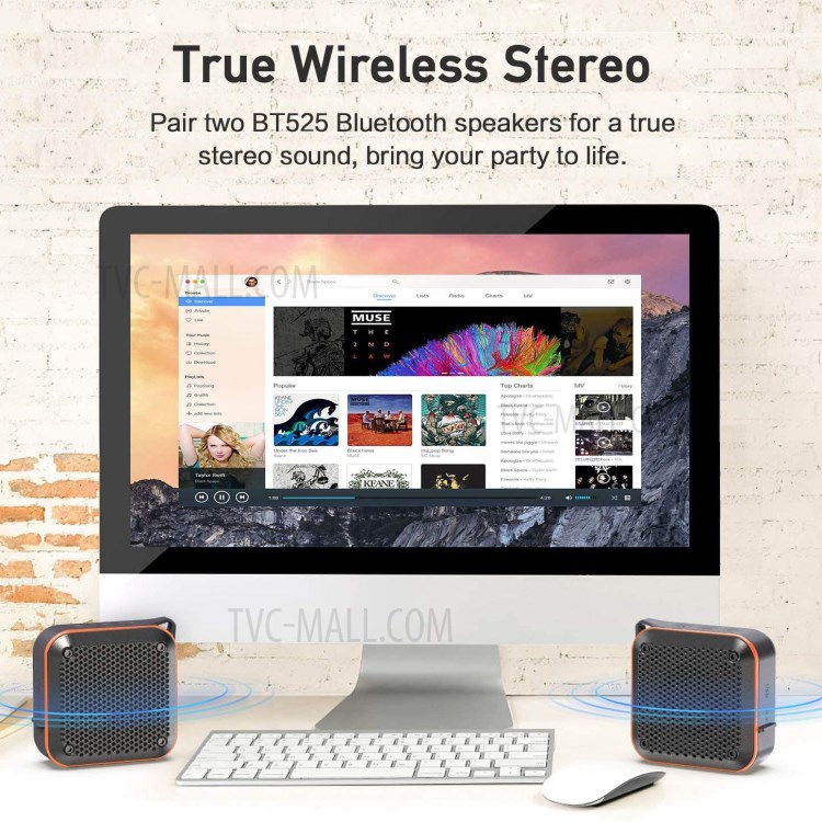 BT525 5W IPX7 Wasserdichten Mini Bluetooth-Lautsprecher Eingebautes Mikrofon TF-Karte / Aux-in - Orange-2