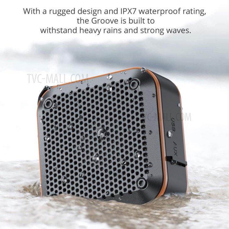 BT525 5W IPX7 Wasserdichten Mini Bluetooth-Lautsprecher Eingebautes Mikrofon TF-Karte / Aux-in - Orange-3