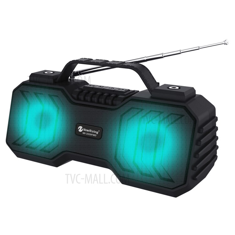 Portable Bluetooth Wireless Speaker LED Flashlight Stereo Subwoofer with Built-in Microphone - Black-1