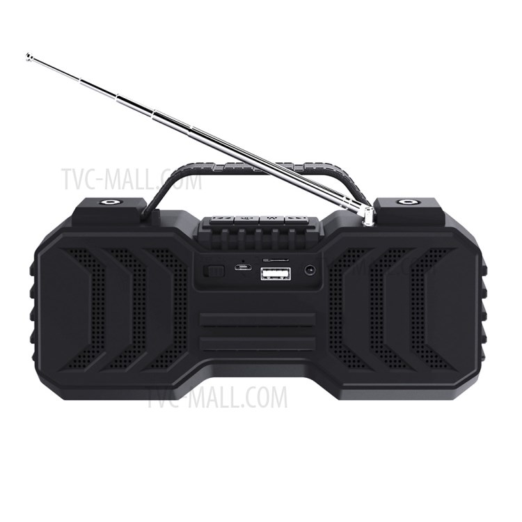 Portable Bluetooth Wireless Speaker LED Flashlight Stereo Subwoofer with Built-in Microphone - Black-3
