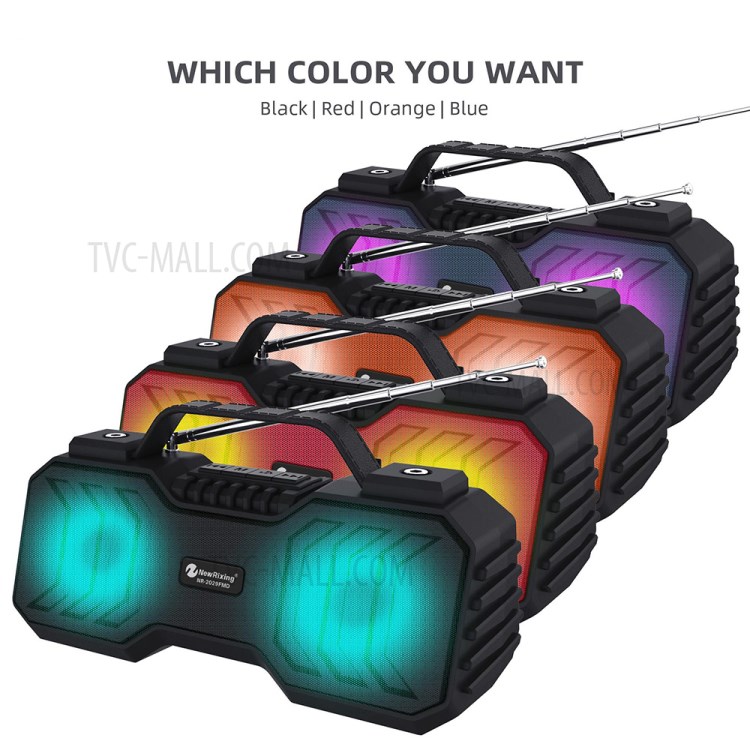 Portable Bluetooth Wireless Speaker LED Flashlight Stereo Subwoofer with Built-in Microphone - Black-6