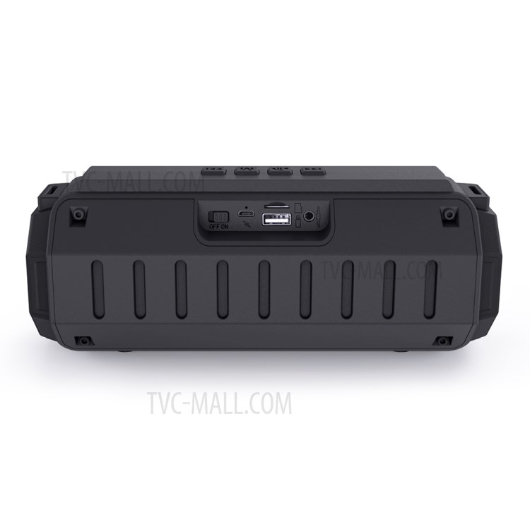Portable Bluetooth Wireless Speaker FM Radio Stereo Subwoofer with RGB Lights Built-in Microphone - Black-3