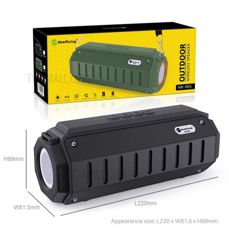 Portable Bluetooth Wireless Speaker FM Radio Stereo Subwoofer with RGB Lights Built-in Microphone - Black-4