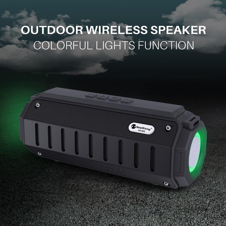 Portable Bluetooth Wireless Speaker FM Radio Stereo Subwoofer with RGB Lights Built-in Microphone - Black-5