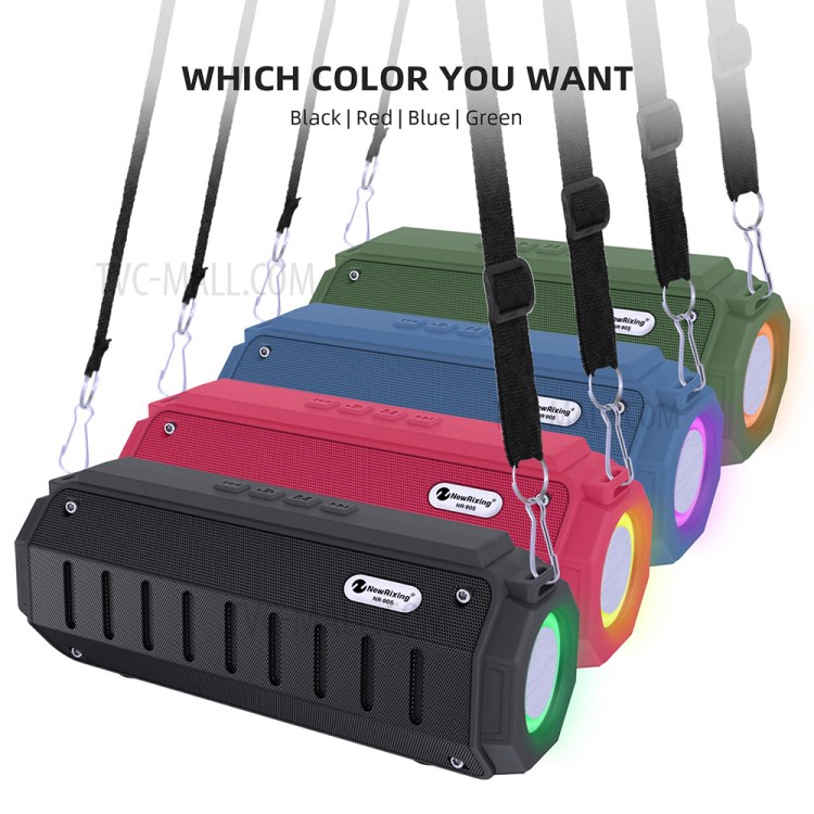 Portable Bluetooth Wireless Speaker FM Radio Stereo Subwoofer with RGB Lights Built-in Microphone - Black-7