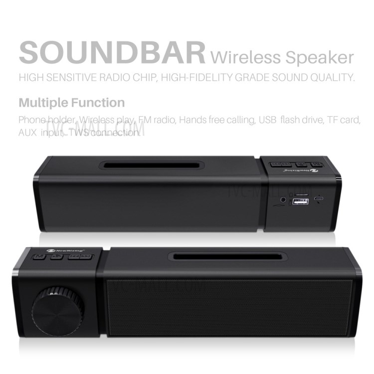 New Rixing NR4023 FM Radio Bluetooth Speaker Wireless Subwoofer Stereo MP3 Music Player Support TF Card - Black-4