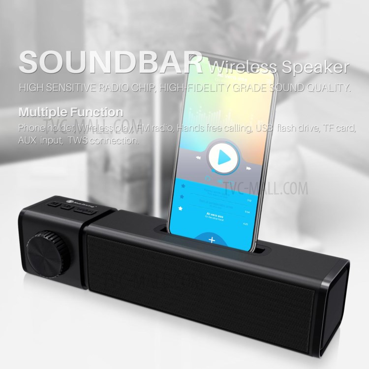 New Rixing NR4023 FM Radio Bluetooth Speaker Wireless Subwoofer Stereo MP3 Music Player Support TF Card - Black-5