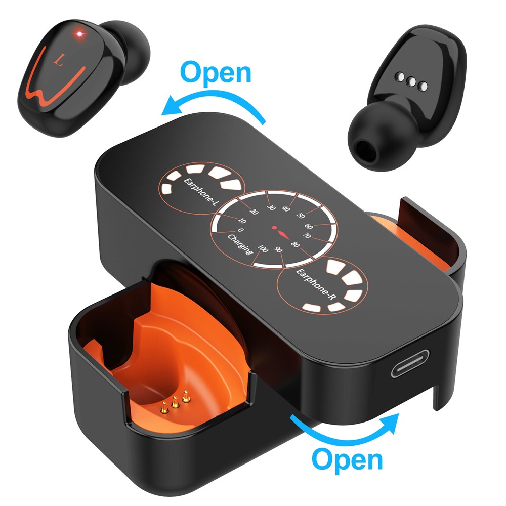 TWS Touch Control Rotating Open Noise Reduction Wireless Bluetooth Headset with Charging Bin-2