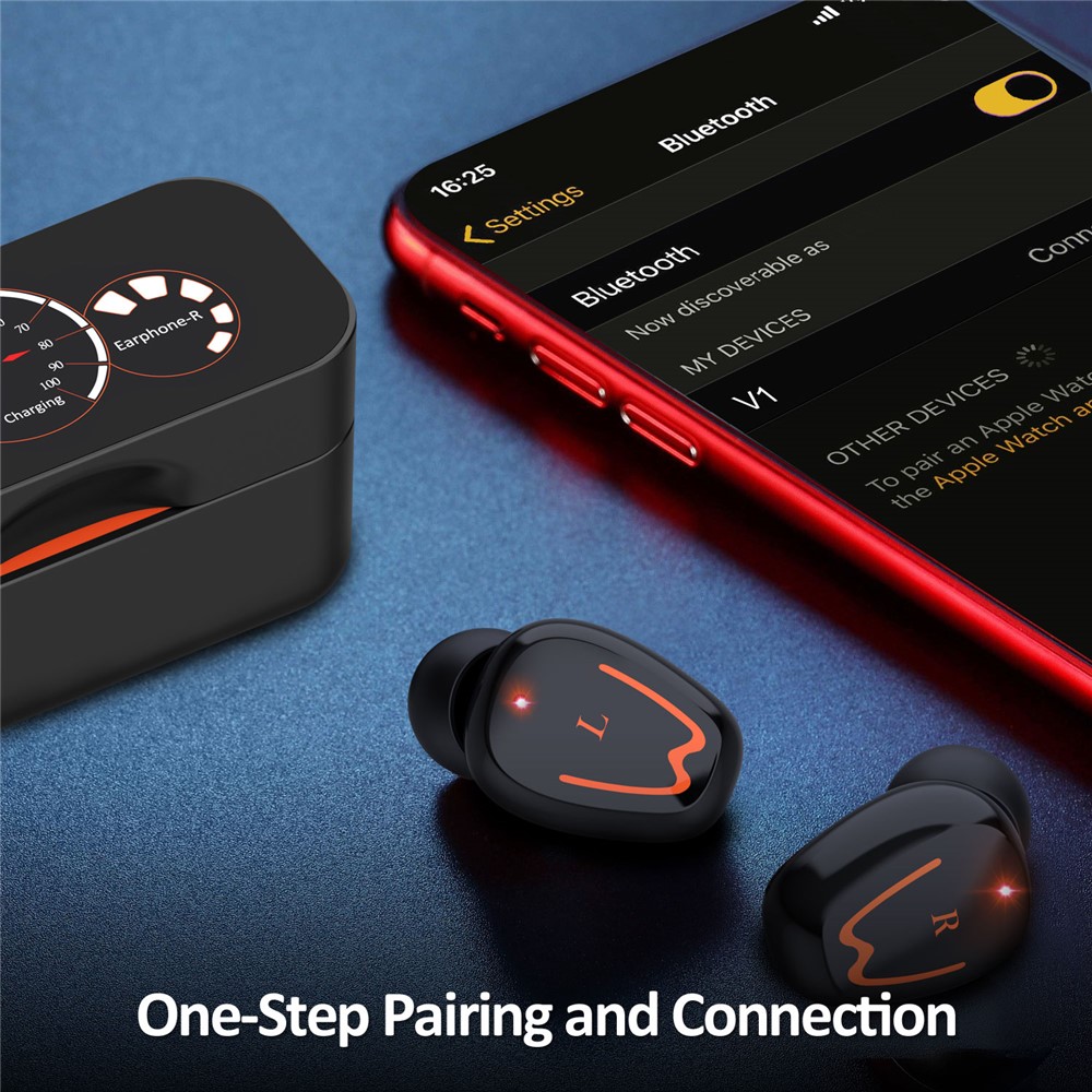 TWS Touch Control Rotating Open Noise Reduction Wireless Bluetooth Headset with Charging Bin-3