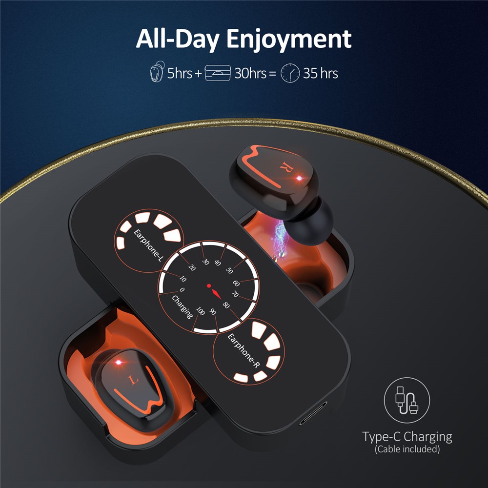 TWS Touch Control Rotating Open Noise Reduction Wireless Bluetooth Headset with Charging Bin-4