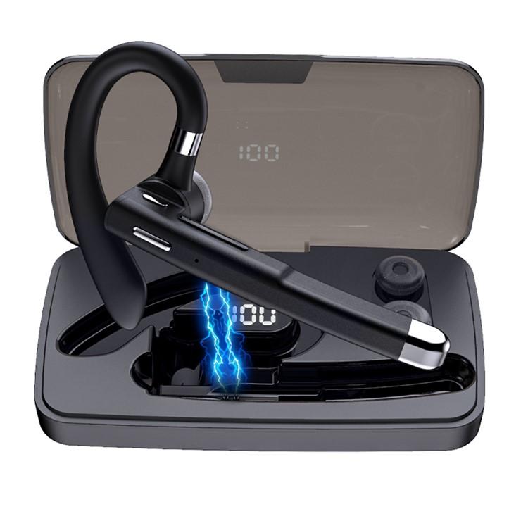 YK520 Wireless Bluetooth Headsets Car Earhook Business Earphones with Charging Case-8
