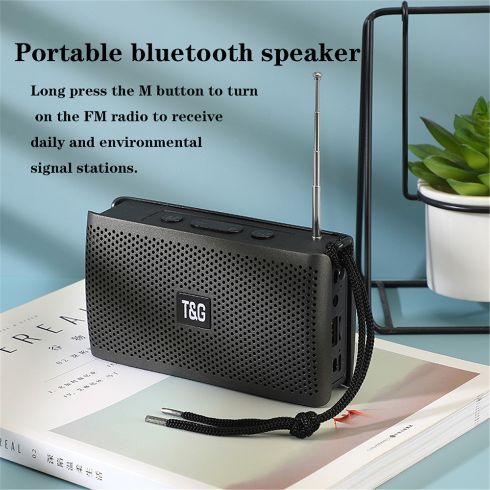 T&G TG282 Wireless Bluetooth Speaker with Flashlight Music Player Support TF / FM / 3.5mm AUX / U Disk - Green-5