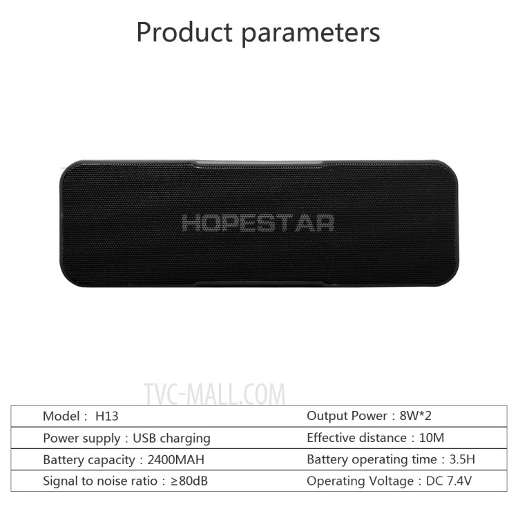 HOPESTAR H13 Bluetooth Speaker Stereo Music Surround Wireless Speaker Support USB TF Card-4